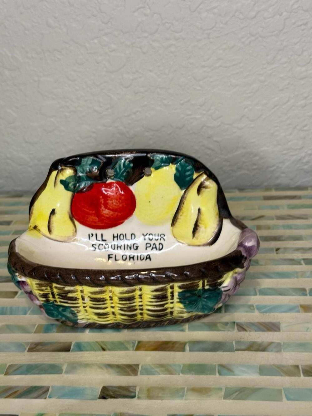 Vintage Florida Fruit Basket Scouring Pad Holder